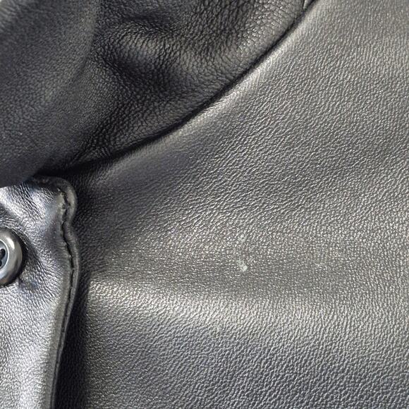 Vintage The Limited Womens Leather Black Fitted Jacket XS Zebra stripe lining - Picture 9 of 13